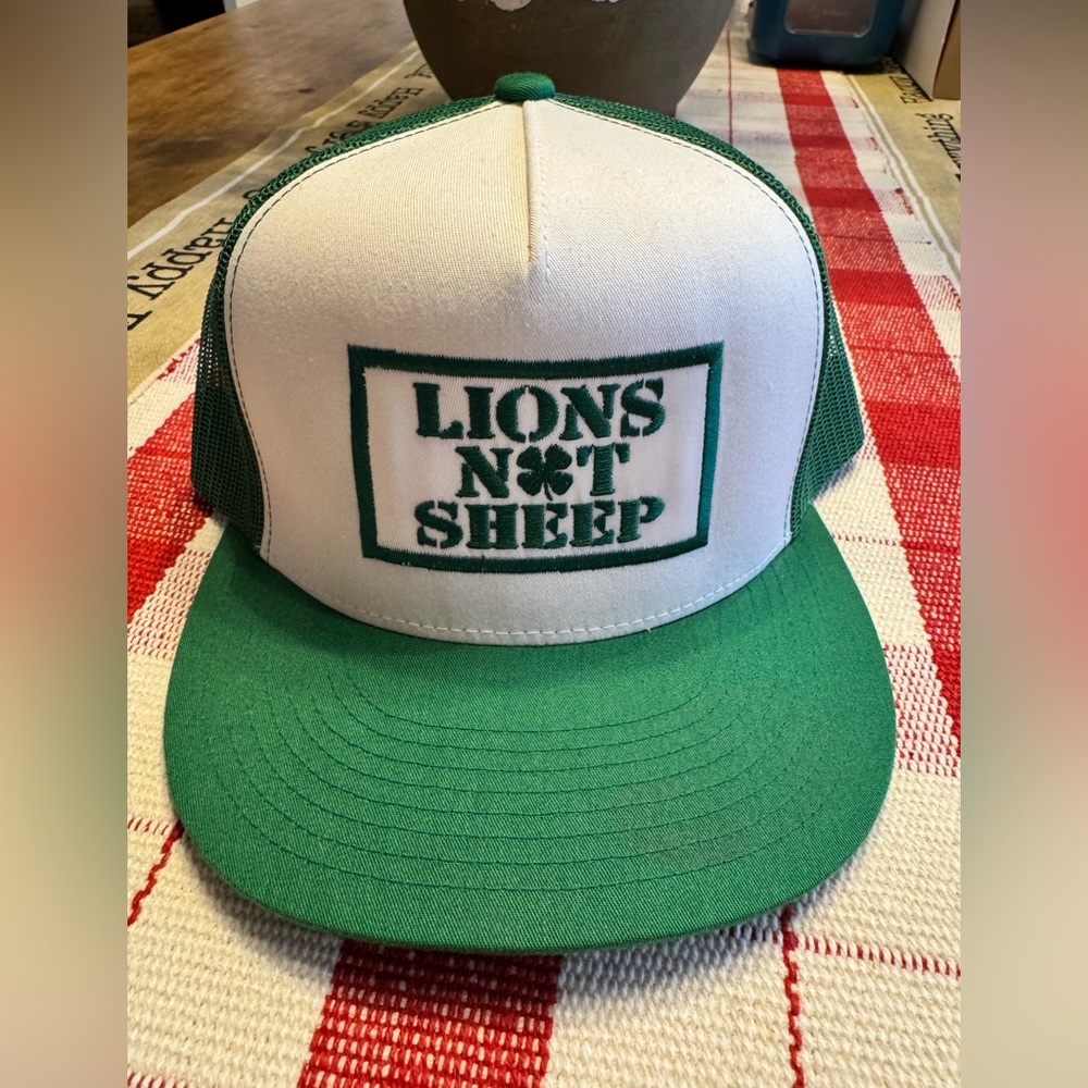Lions Not Sheep Shamrock cap